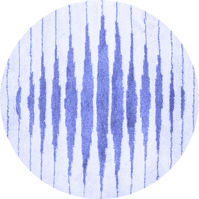 Round Solid Blue Modern Rug, con427blu