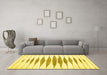 Machine Washable Solid Yellow Modern Rug in a Living Room, wshcon427yw