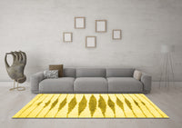 Machine Washable Solid Yellow Modern Rug, wshcon427yw