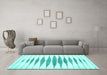Machine Washable Solid Turquoise Modern Area Rugs in a Living Room,, wshcon427turq