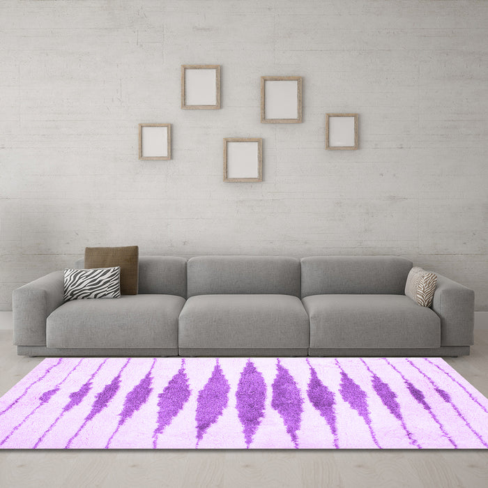 Machine Washable Solid Purple Modern Area Rugs in a Living Room, wshcon427pur