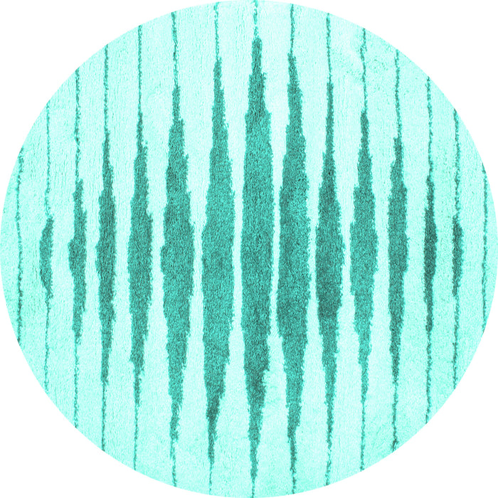 Round Solid Turquoise Modern Rug, con427turq