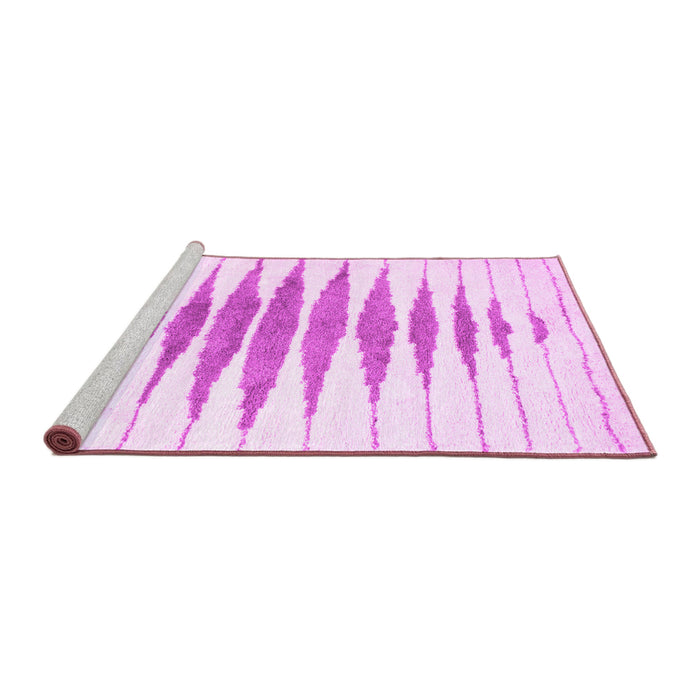 Sideview of Machine Washable Solid Pink Modern Rug, wshcon427pnk