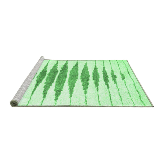 Sideview of Machine Washable Solid Emerald Green Modern Area Rugs, wshcon427emgrn