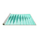 Sideview of Machine Washable Solid Turquoise Modern Area Rugs, wshcon427turq