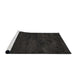 Serging Thickness of Machine Washable Contemporary Black Rug, wshcon428