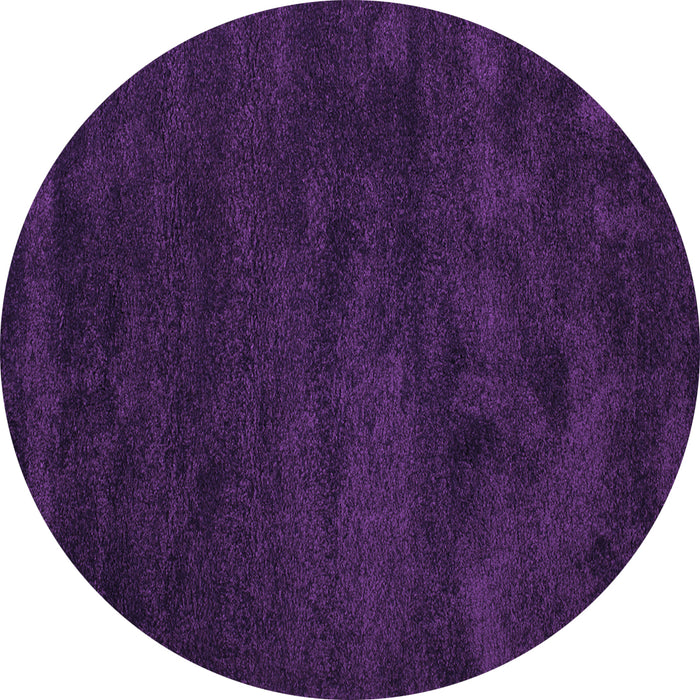 Round Abstract Purple Contemporary Rug, con428pur