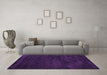 Machine Washable Abstract Purple Contemporary Area Rugs in a Living Room, wshcon428pur