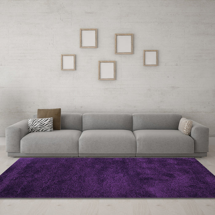 Machine Washable Abstract Purple Contemporary Area Rugs in a Living Room, wshcon428pur