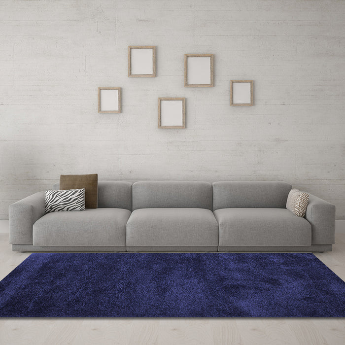 Machine Washable Abstract Blue Contemporary Rug in a Living Room, wshcon428blu