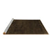 Sideview of Machine Washable Abstract Brown Contemporary Rug, wshcon428brn