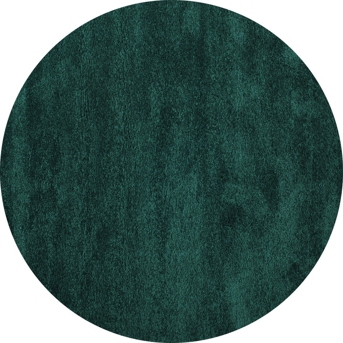 Round Machine Washable Abstract Turquoise Contemporary Area Rugs, wshcon428turq