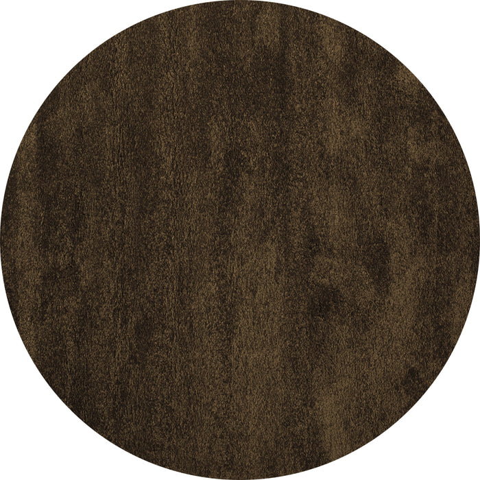 Round Abstract Brown Contemporary Rug, con428brn