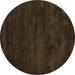 Round Abstract Brown Contemporary Rug, con428brn