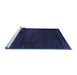 Sideview of Machine Washable Abstract Blue Contemporary Rug, wshcon428blu