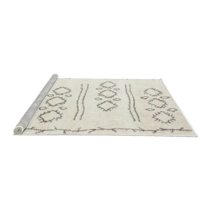 Serging Thickness of Machine Washable Contemporary Desert Sand Beige Rug, wshcon429