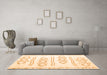 Machine Washable Solid Orange Modern Area Rugs in a Living Room, wshcon429org