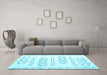 Machine Washable Solid Light Blue Modern Rug in a Living Room, wshcon429lblu