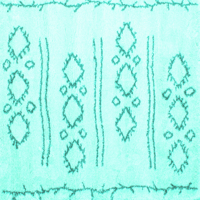 Square Machine Washable Solid Turquoise Modern Area Rugs, wshcon429turq