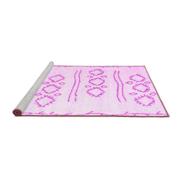 Sideview of Machine Washable Solid Pink Modern Rug, wshcon429pnk