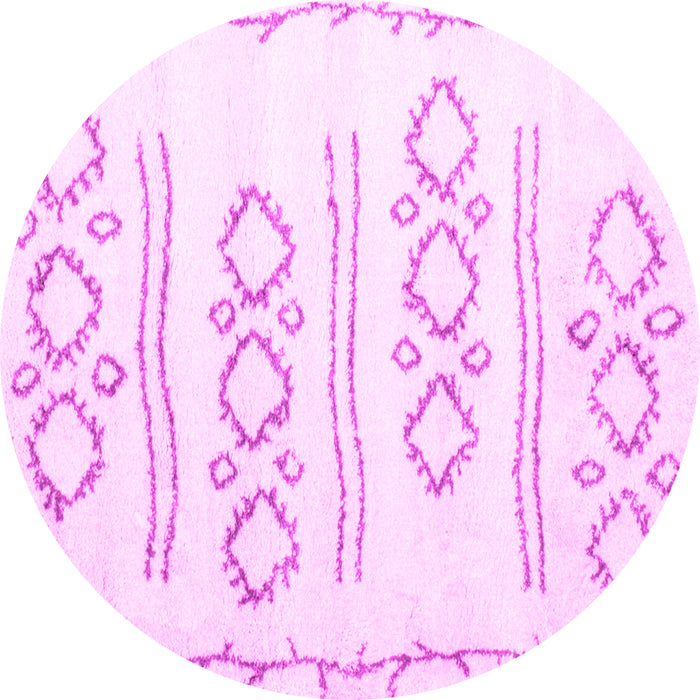 Round Solid Pink Modern Rug, con429pnk