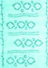 Machine Washable Solid Turquoise Modern Area Rugs, wshcon429turq