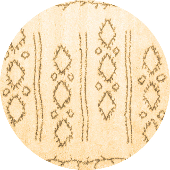 Round Machine Washable Solid Brown Modern Rug, wshcon429brn