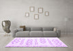 Machine Washable Solid Purple Modern Area Rugs in a Living Room, wshcon429pur