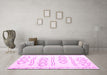 Machine Washable Solid Pink Modern Rug in a Living Room, wshcon429pnk