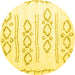 Round Solid Yellow Modern Rug, con429yw