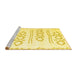 Sideview of Machine Washable Solid Yellow Modern Rug, wshcon429yw