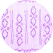 Round Solid Purple Modern Rug, con429pur