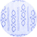 Round Solid Blue Modern Rug, con429blu