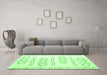Machine Washable Solid Green Modern Area Rugs in a Living Room,, wshcon429grn