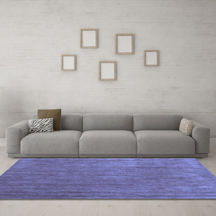 Machine Washable Abstract Blue Contemporary Rug in a Living Room, wshcon42blu