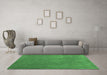 Machine Washable Abstract Emerald Green Contemporary Area Rugs in a Living Room,, wshcon42emgrn