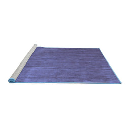 Sideview of Machine Washable Abstract Blue Contemporary Rug, wshcon42blu
