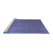 Sideview of Machine Washable Abstract Blue Contemporary Rug, wshcon42blu