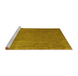 Sideview of Machine Washable Abstract Yellow Contemporary Rug, wshcon42yw