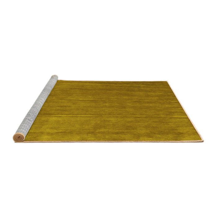 Sideview of Machine Washable Abstract Yellow Contemporary Rug, wshcon42yw