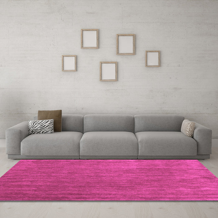 Machine Washable Abstract Pink Contemporary Rug in a Living Room, wshcon42pnk