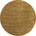 Round Abstract Brown Contemporary Rug, con42brn