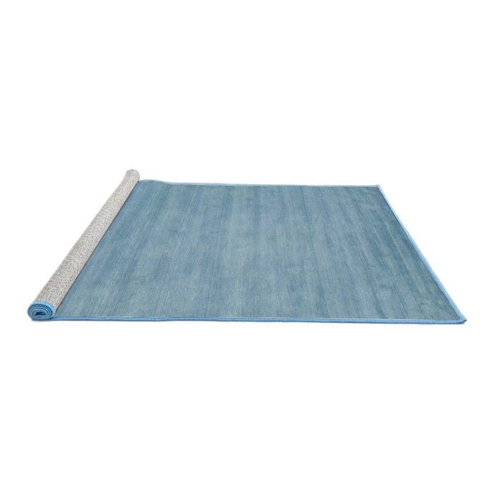 Serging Thickness of Machine Washable Contemporary Denim Blue Rug, wshcon43