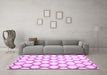 Machine Washable Terrilis Pink Contemporary Rug in a Living Room, wshcon430pnk