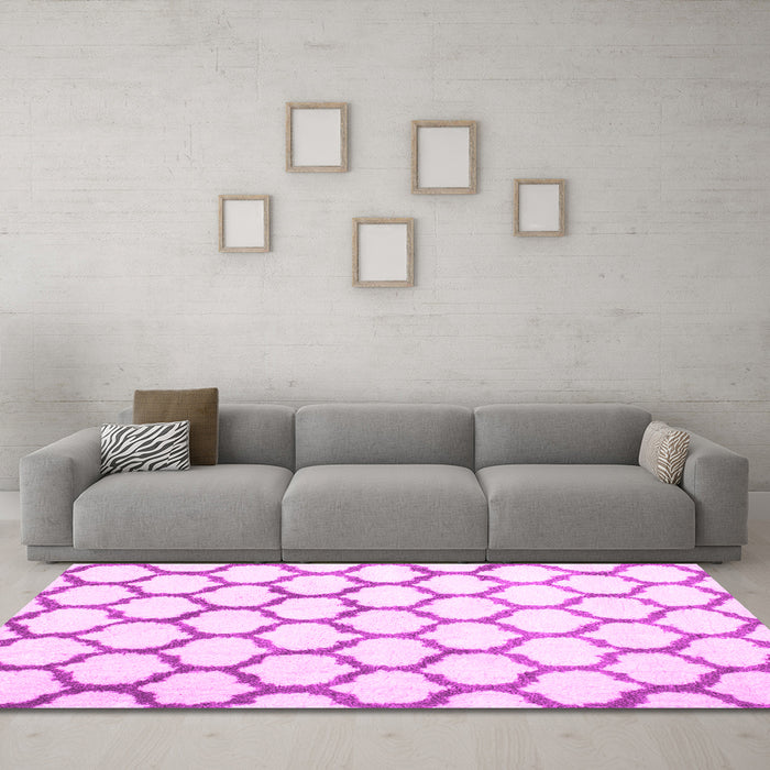 Machine Washable Terrilis Pink Contemporary Rug in a Living Room, wshcon430pnk