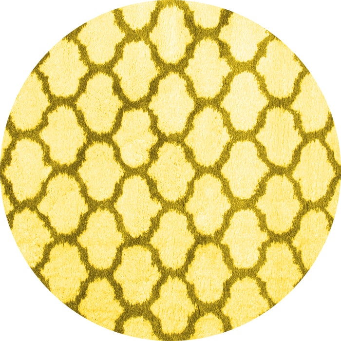 Round Terrilis Yellow Contemporary Rug, con430yw