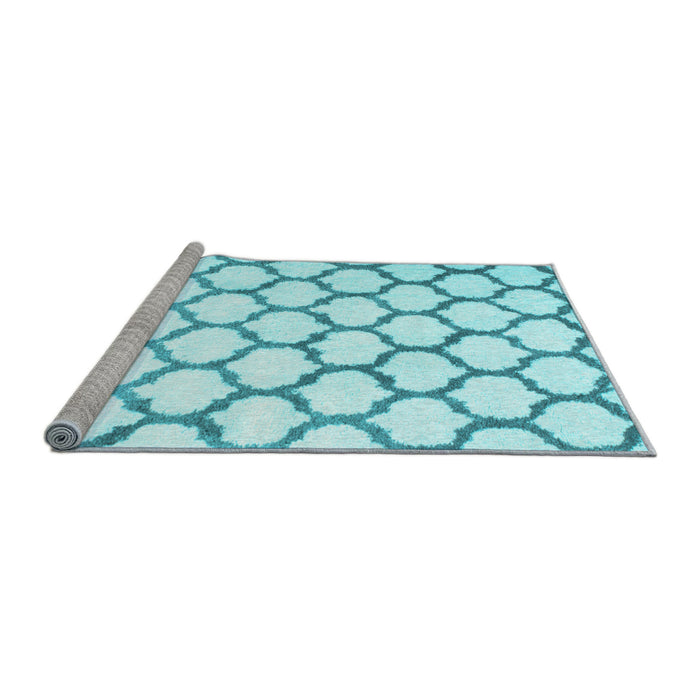Sideview of Machine Washable Terrilis Light Blue Contemporary Rug, wshcon430lblu