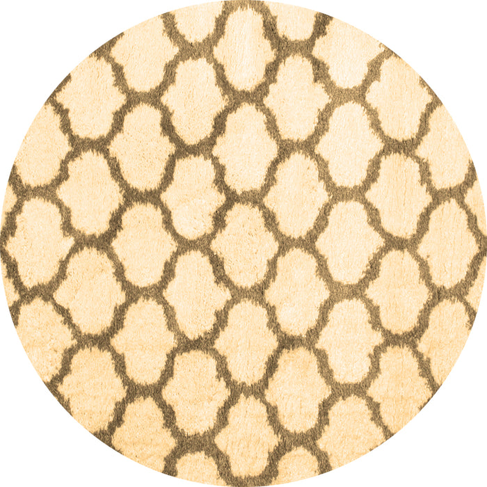 Round Machine Washable Terrilis Brown Contemporary Rug, wshcon430brn