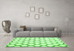 Machine Washable Terrilis Green Contemporary Area Rugs in a Living Room,, wshcon430grn