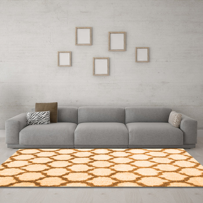Machine Washable Terrilis Orange Contemporary Area Rugs in a Living Room, wshcon430org